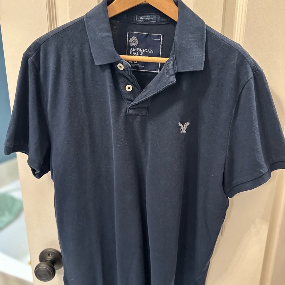 American Eagle Outfitters Dark Blue Polo Shirt